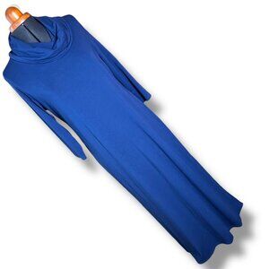 J.Jill Wearever Collection Blue Long Sleeve Cowl Neck Maxi Dress Small